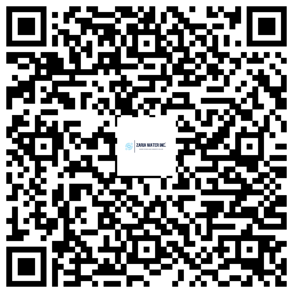 QR code for Zara Water Inc. (logo at bottom center) — scan to visit the site or product page.